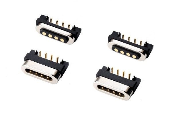 Magnetic 4 Pin spring-loaded Pogo Pin Connector Magnetic 4 Pin spring-loaded Pogo Pin Connector