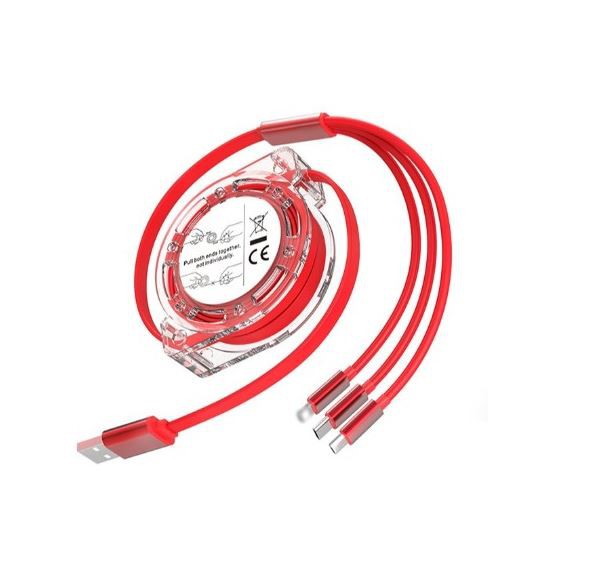 Висувний кабель для зарядки даних «Три в одному»